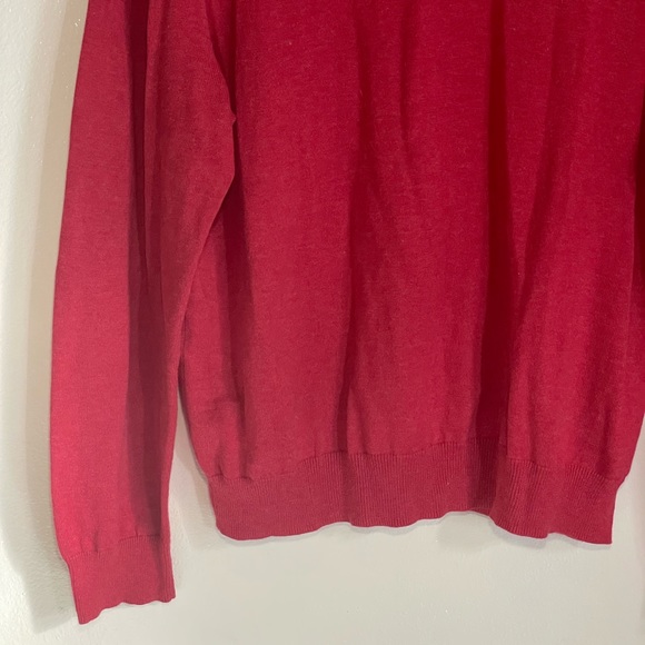 Brooks Brothers L Red v-neck Cotton Pullover Sweater - Picture 4 of 8
